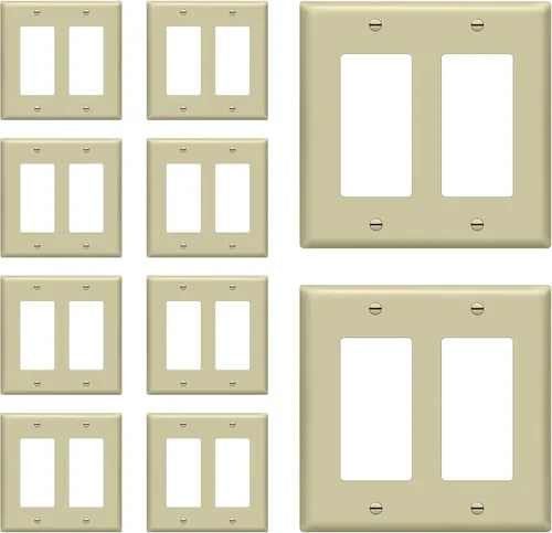 Miniatura 22 de ENERLITES - Placas decorativas de pared para interruptor de luz o toma de corriente, acabado brillante, tamaño intermedio, 2 bandas, 4.88 x 4.92