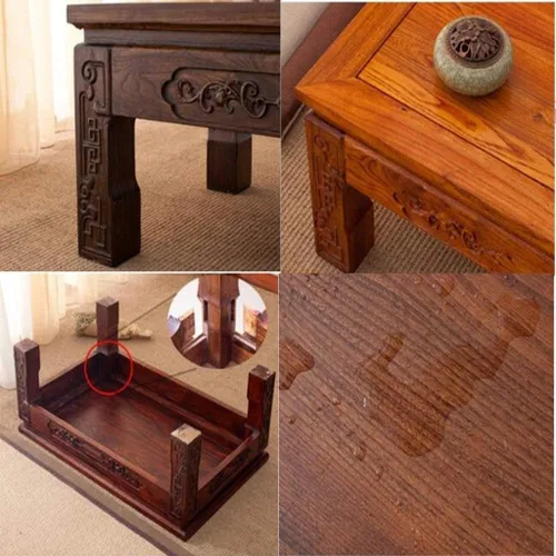 Miniatura 3 de Mesa de Centro Mesa de centro de haya, sofá antiguo, mesa auxiliar cuadrada pequeña, ventana de tatami, mesa de té, sala de estar, balcón