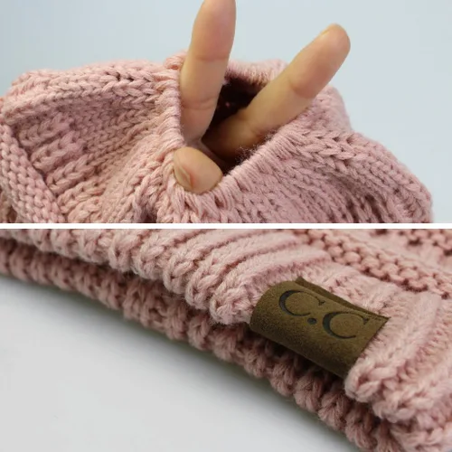 Miniatura 3 de C.C Exclusives - Gorro de invierno para mujer con agujero para coleta o moño, gorro beanie para mujer (MB-20A)