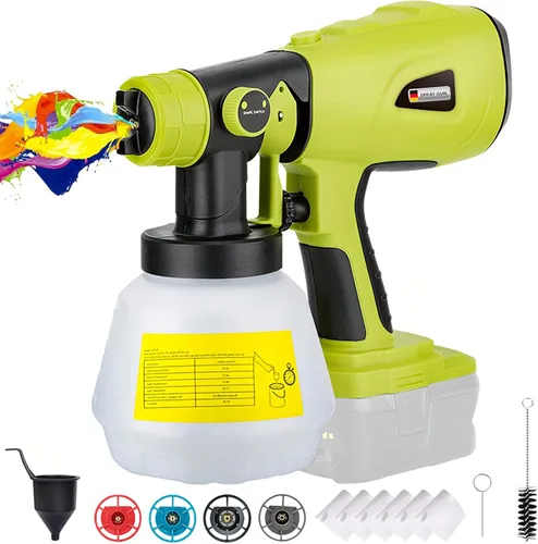 Pulverizador de pintura inalámbrico para batería Ryobi de 18 V, HVLP de mano con contenedor de 33.8 fl oz, pulverizador de pintura eléctrico para