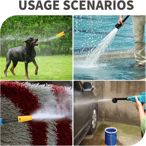Miniatura 5 de Lavadora a presión inalámbrica, limpiador eléctrico portátil, agua de alta presión de 750 PSI, 3 velocidades, boquilla 6 en 1 lavadora a presión