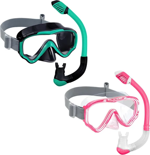 Miniatura 12 de Vvinca Snorkel Set for Kids 3-14, Dry Top Snorkeling Gear for Boys Girls Youth, Panoramic View Swim Goggles with Nose Cover & Anti-Fog Lens, Junior