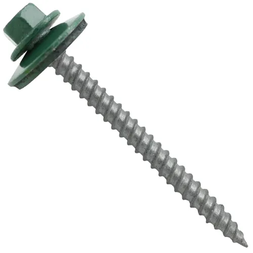 Miniatura 7 de 12 tornillos para techos de metal gris ABC de 2-1/2 pulgadas, cabezal de arandela hexagonal, arranque automático/roscado, arandela EPDM. 1 bolsa