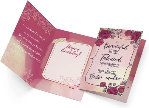 Miniatura 3 de Tarjeta de cumpleaños de Prime Greetings para cuñada, fabricada en Estados Unidos, ecológica, cartulina gruesa con sobre premium 5in x 7.75in