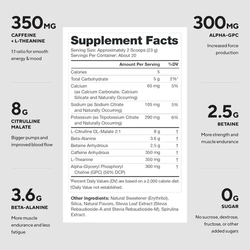 Miniatura 2 de LEGION Pulse Pre Workout - Bebida preentrenamiento de óxido nítrico totalmente natural para aumentar la energía, sin creatina, endulzada
