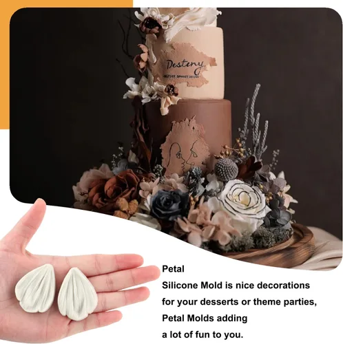Miniatura 3 de Sijiangmold Molde de silicona para veteado de flores de goma para fondant, moldes de pasta de goma, molde de flores de peonía, moldes de orquídea