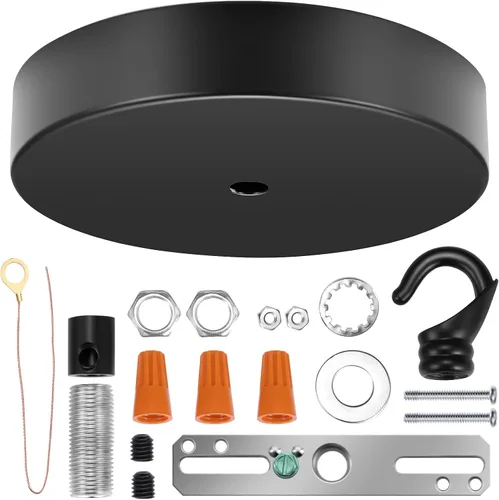 Miniatura 10 de Canomo Dosel de Lámpara de Araña con Agujero Central Blanco de 5 Pulgadas Kit de Dosel de Lámpara Colgante Placa de Luz de Techo con Todos