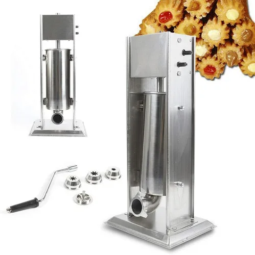 Miniatura 6 de LOYALHEARTDY Máquina para hacer churro comercial de acero inoxidable de 5 L, manual de rosquilla española, churrera, máquina para hacer churro con 4