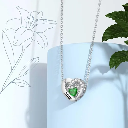 Miniatura 54 de SEVENWELL Dijes de piedra natal con flor grabada para el mes de nacimiento, pulsera de plata de ley 925, feliz cumpleaños para mujer