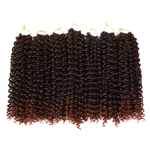 Miniatura 31 de Dansama - 7 paquetes de extensiones de cabello trenzado ondulado Passion Twist, extensiones de cabello de trenzas con ganchillo estilo mariposa, #1B