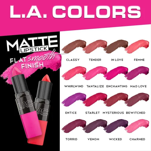 Miniatura 3 de L.A. COLORS Lápiz labial mate, Classy CML461 (paquete de 2)