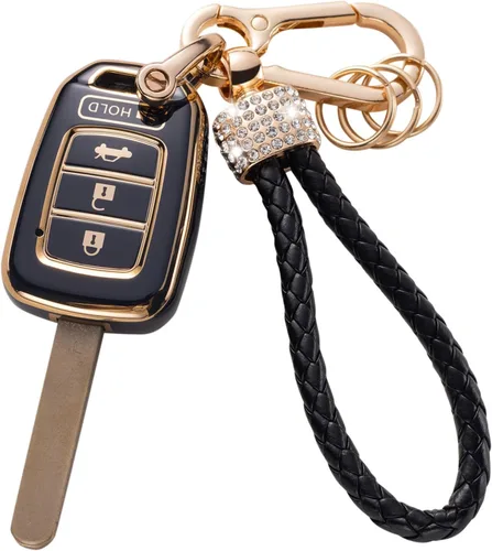 Miniatura 45 de Gematay Funda protectora para llavero VW Volkswagen con cordón para llavero, compatible con VW Jetta Golf Polo MK7 Passat Beetle Smart Key Case