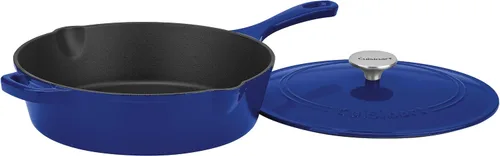 Miniatura 2 de Cuisinart Freidora de pollo de hierro fundido de 12 pulgadas con tapa, capacidad de 4.5 cuartos de galón, interior esmaltado de porcelana, apta