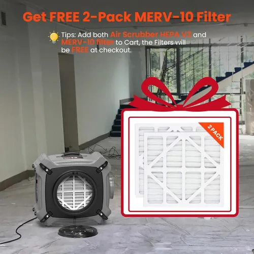 Miniatura 2 de Abestorm Depurador de aire con filtro MERV-10, filtro HEPA/carbón activado para uso comercial/industrial, máquina de filtro de aire negativo