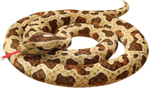BXT Peluche de serpiente de 7 pies de largo, animal de peluche de serpiente realista, juguete de peluche de serpiente gigante, juguete de broma,