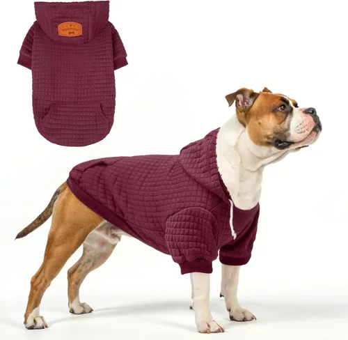 Miniatura 30 de BEAUTYZOO Sudadera con capucha para perro pequeño con bolsillos, ropa para perros pequeños y medianos, niño y niña, abrigos de algodón laminado tipo