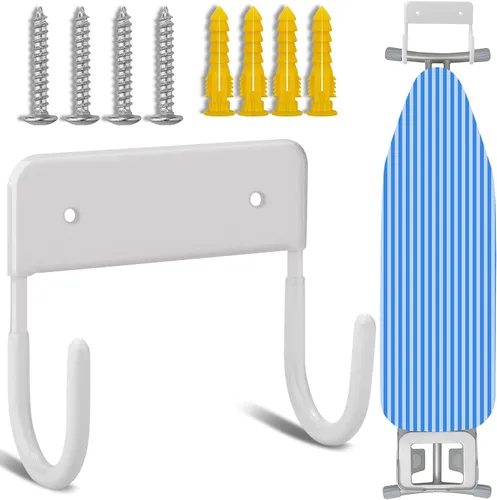 Soporte de pared para tabla de planchar para cuarto de lavado, color blanco