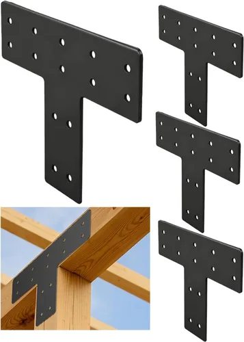 Miniatura 15 de 2 soportes en L extremadamente resistentes, soporte de esquina de acero de 6 x 5 pulgadas, soporte de ángulo de 90 grados de grosor de 0.22 pulgadas