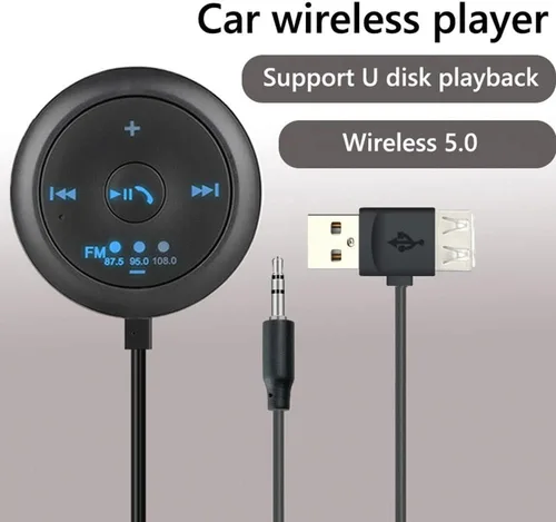 Miniatura 2 de Reproductor de MP3 para coche Receptor transmisor FM inalámbrico manos libres llamada función de memoria TF tarjeta U disco AUX Player