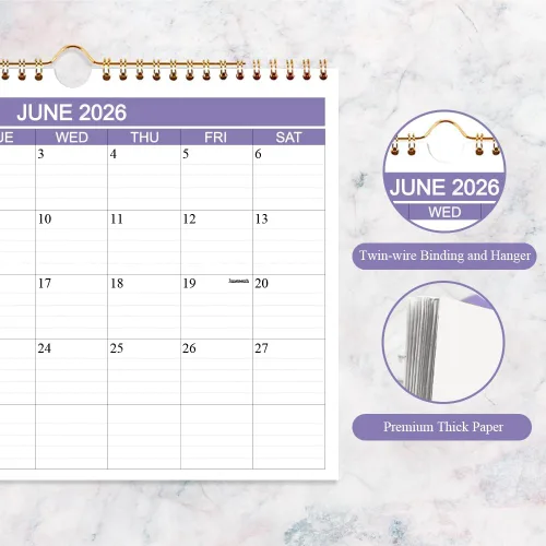 Miniatura 2 de Calendario 2026-2027 - Calendario de pared 2026-2027 de abril de 2026 a diciembre de 2027, calendario de 21 meses con papel grueso