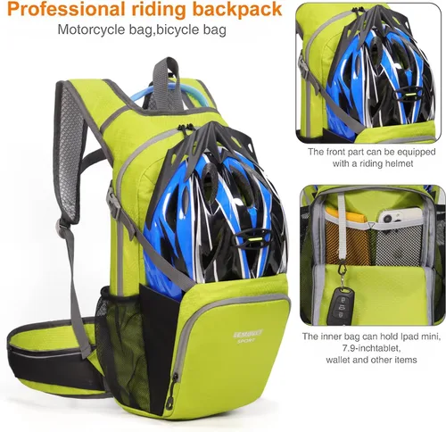 Miniatura 3 de Mochila de senderismo impermeable para ciclismo, 15L, ligera, duradera, para esquí, snowboard, correr, ciclismo MTB Lima