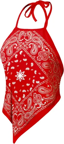Miniatura 2 de Design by Olivia Bandana sexy de cachemira para mujer, camiseta halter con teñido anudado, fabricada en Estados Unidos