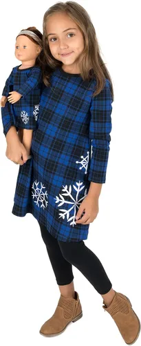 Miniatura 14 de Leveret - Conjunto de vestidos a juego para niña y para muñeca, 100% algodón, gran variedad de estilos, (tallas de 2 a 14 años)