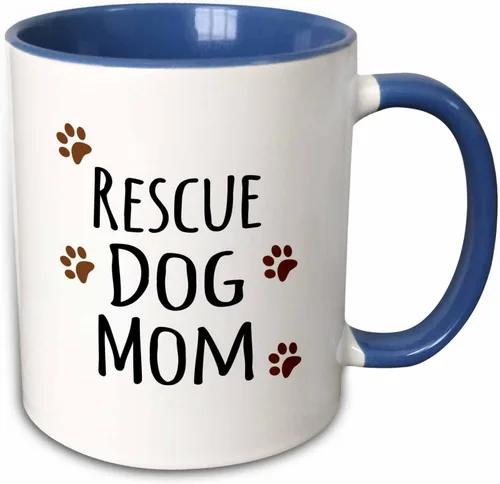 Miniatura 8 de 3dRose Rescue Dog Mom - Taza de 11 onzas, color negro
