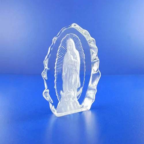 Miniatura 5 de Nuestra Señora de Guadalupe La Santísima Virgen Estatua de Cristal Estatua Religiosa 5