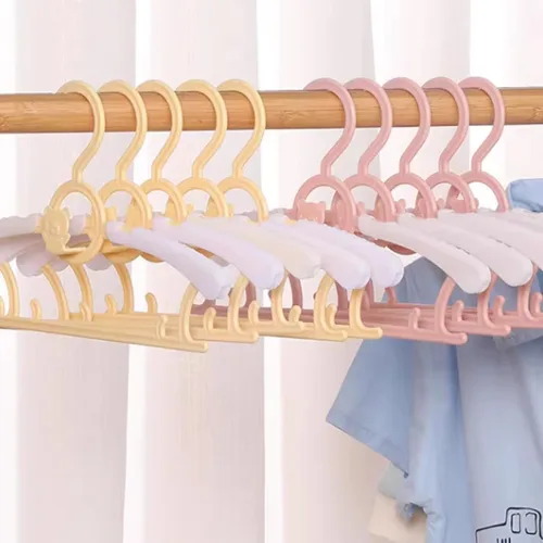 Miniatura 8 de Perchas HGYZE para bebé para armario, colgador antideslizante de 11"-14" ajustable para ropa de bebé para guardería, colgador de plástico para niños