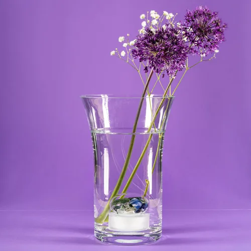 Miniatura 5 de VitaJuwel Flora - Florero (vidrio) con sodalita, ágata musgo cuarzo transparente añade vitalidad a las flores. Regalo único para el día de San
