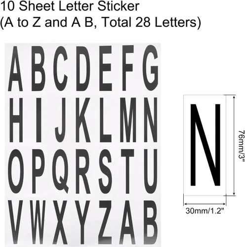 Miniatura 2 de MECCANIXITY Adhesivos de letras del alfabeto negro, etiqueta adhesiva de vinilo de PVC para buzón, dirección, ventana, puerta, paquete de 10