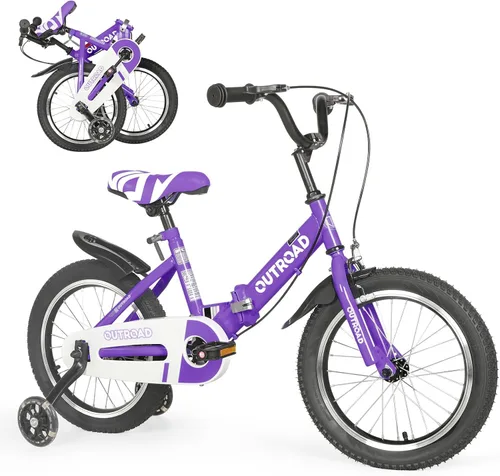 Miniatura 8 de Outroad - Bicicleta infantil para niños y niñas de 3 a 9 años, bicicleta para niños de 14, 16 y 18 pulgadas, con ruedas de entrenamiento, bicicletas