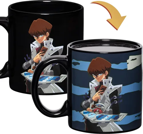 Miniatura 5 de Surreal Entertainment YU-GI-OH Kaiba y ojos azules monstruo dragón blanco cambio de calor taza de café de cerámica negro