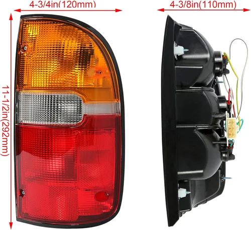 Miniatura 8 de ECOTRIC lámpara de luz trasera con bombilla(s) compatible con camioneta Toyota Tacoma 1995-2000 reemplaza TO2801116 8155004030 luz trasera trasera
