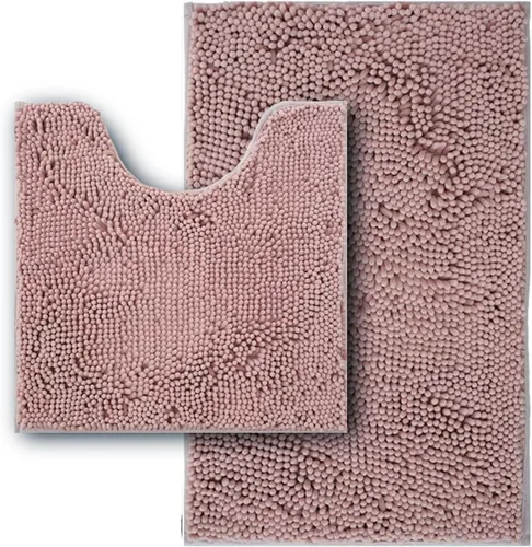 Miniatura 9 de Juego de alfombras de baño de 2 piezas, súper absorbente suave, gruesa, lavable en lavadora, alfombra de baño de chenilla antideslizante, alfombra