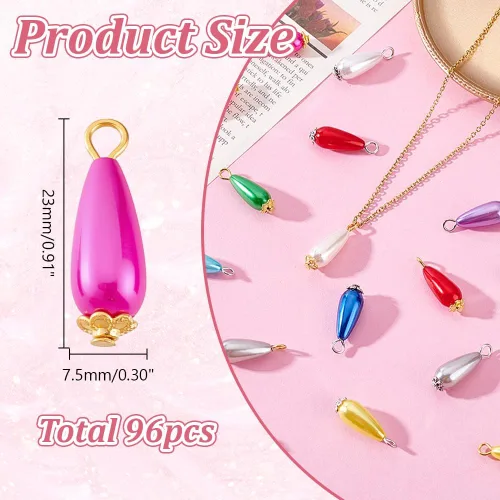 Miniatura 2 de Colgantes de perlas colgantes de perlas colgantes de perlas de plástico ABS colgantes de perlas de imitación para hacer collares, accesorios