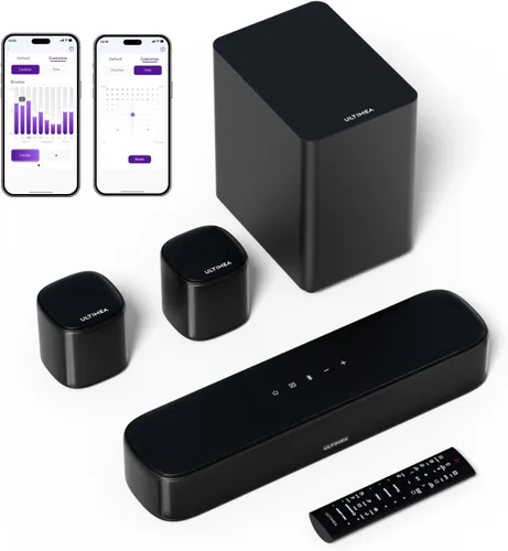 ULTIMEA Barra de sonido de 5.1 canales con subwoofer, sistema de sonido envolvente virtual de cine en casa para TV, barra de sonido con control por