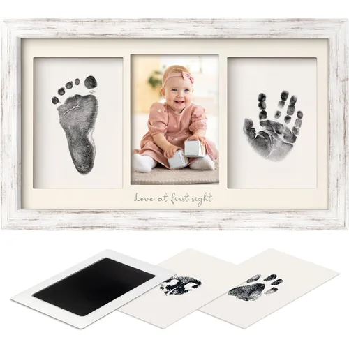 Miniatura 11 de Kit de huellas de manos y pies sin tinta, para niño, niña, recién nacido, recuerdo - Almohadilla de tinta sin desorden para huella de mano de bebé