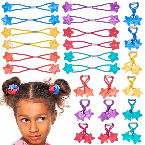 Miniatura 16 de 16 piezas Coletas Bolas de 24MM (0.94 in) Elásticos para Cabello Colección Bolas de Coleta de Colores Brillantes Para Niñas y Niños Pequeños Liso