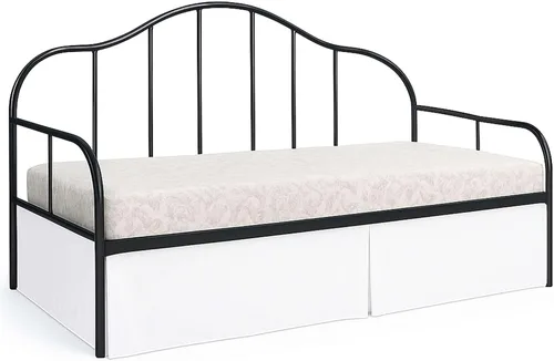 Miniatura 14 de Ready To Rest Falda para cama nido individual de 12 pulgadas de caída, faldas de cama estilo plisado para camas nido, esquinas divididas con Blanco