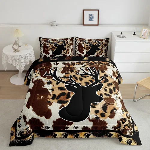 Miniatura 27 de Juego de ropa de cama de oso para niños y adolescentes, juego de edredón de animales salvajes para niños, adolescentes, naturaleza, vida silvestre