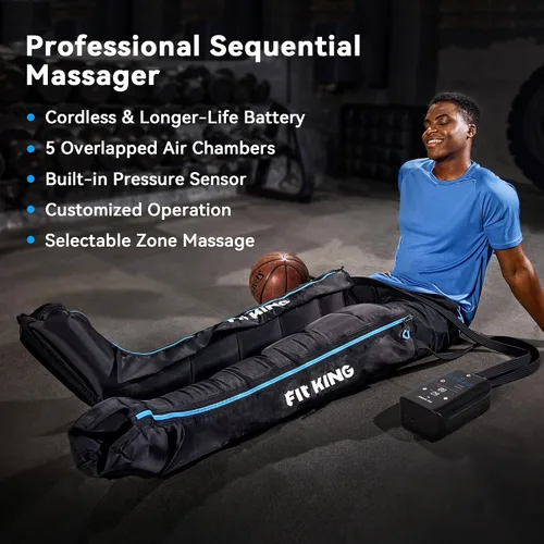 Miniatura 4 de FIT KING Sistema de recuperación inalámbrico mejorado, masajeador profesional de compresión de aire, reduce el dolor muscular y mejora