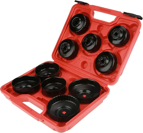 Miniatura 2 de Ejoyous Juego de llaves universales de tapa de filtro de aceite de 11 piezas con estuche de transporte portátil para reparación de automóviles