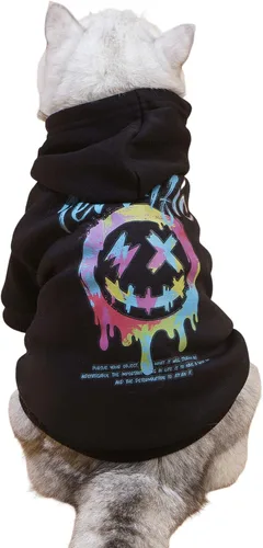 Miniatura 7 de QWINEE Sudadera con capucha para gatos con estampado de oso de dibujos animados, transpirable, elástica, con gorro, ropa cálida para gatos y perros