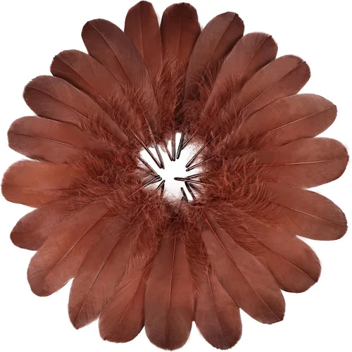 Miniatura 20 de FeelfunFeather 120 piezas de plumas de ganso gris natural de 6-8 Pulgadas 15-20cm, plumas decorativas a granel para manualidades DIY, cosplay