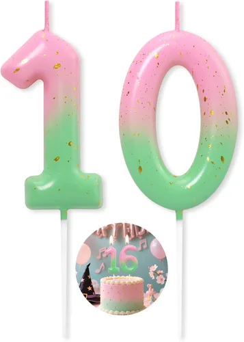 Miniatura 79 de Velas número 2 arcoíris con número 3D de feliz cumpleaños para decoración de fiesta de pastel de cumpleaños, suministros de celebración
