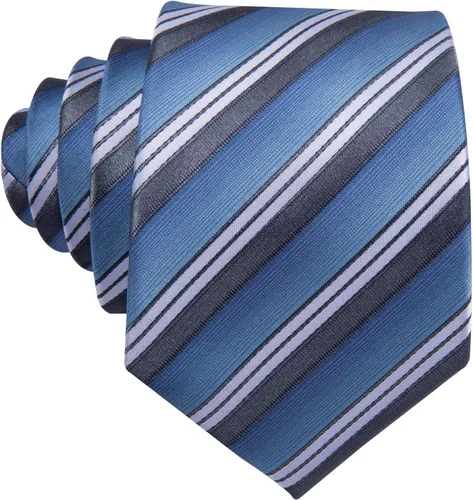 Miniatura 343 de Barry.Wang Juego de corbatas para hombre, corbata de seda a rayas, tejido a cuadros, gemelos formales, negocios, boda