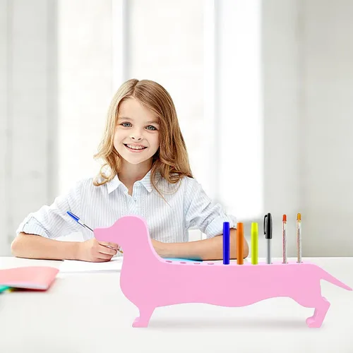 Miniatura 2 de EXCEART Soporte para pinceles de pintura de madera, soporte de salchicha en forma de perro, organizador de pinceles para artista, estante