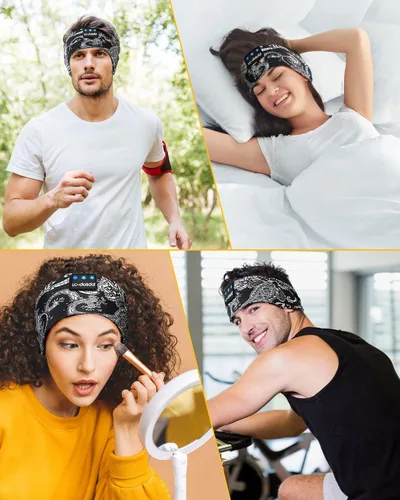 Miniatura 6 de LC-dolida Auriculares para Dormir Bluetooth Diadema Musical Diadema Banda Inalámbrica Diadema Auriculares con Altavoces Estéreo HD Delgados